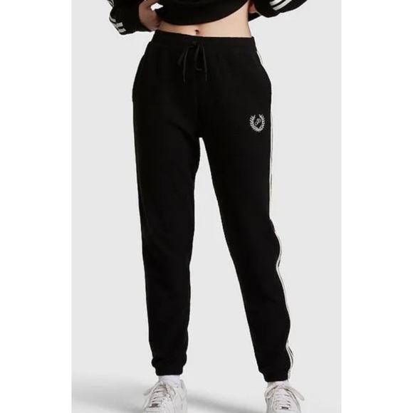 PINK by Victoria's Secret Reverse Fleece Sweatpants Black - Picture 1 of 16